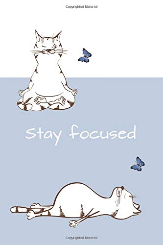 Sketch Journal: Stay Focused (Blue) 6x9 - Pages are LINED ON THE BOTTOM THIRD with blank space on top