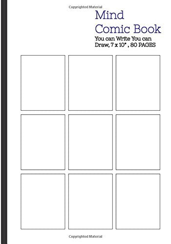Mind Comic Book - 7 x 10"  80P . 9 Panel. Blank Comic Books .Create By Yourself: Make your own comics come to life