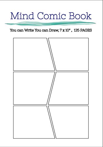 Mind Comic Book - 7 x 10"  135 Pages: comic panel.For drawing your own comics. idea and design sketchbook.for artists of all levels
