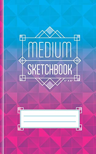 Medium Sketchbook: For Sketching & Drawing  /  Size: 5” x 8”  /  100 Blank Unlined Pages  /  50 Leaves: Modern Geometric Pink &