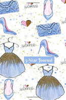 One Line a Day Memory Book: Five Year Journal - Over 375 Pages x 5 Days - Nature Themed Interior - Blue Fashion Dresses Cover - Super Handy Size Not